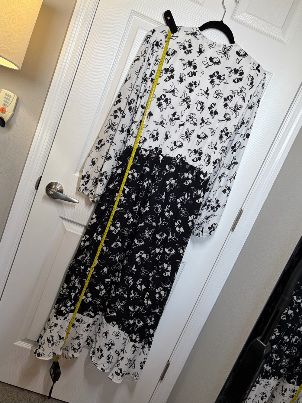 Lane Bryant Black and White Floral Midi Wrap Dress - Picture 6 of 10